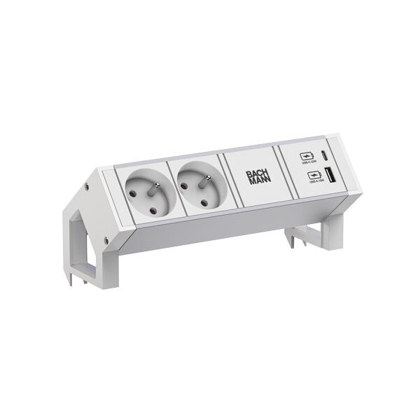 Bachmann Steckdosenleiste /2-fach weiß 1xUSB 937.408 0,2m 35° IP20