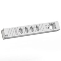 Bachmann Multi-Tischsteckdose EB 2USB weiß 912.714 Aluminium