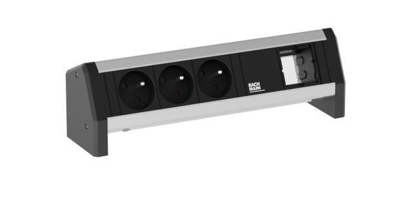 Bachmann Bachmann Steckdosenleiste 1-fach schwarz 35° IP20 DESK 902.004