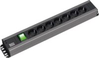Bachmann Steckdosenleiste 7-fach schwarz 2m 35° 300.007 mit Ein/Aus IP20 1,5qmm