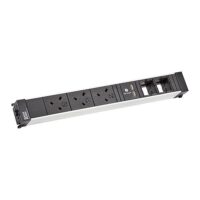 Bachmann Multi-Tischsteckdose EB 3Steckd 909.0058 2USB schwarz Aluminium