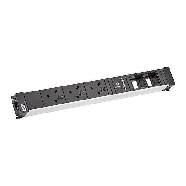 Bachmann Bachmann Multi-Tischsteckdose EB 3Steckd 909.0058 2USB schwarz Aluminium