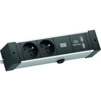 Bachmann Steckdosenleiste 2-fach alu 2m 35° 941.102 IP20 1,5qmm
