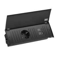 Bachmann Multi-Tischsteckdose EB 1Steckd 927.711 2USB schwarz Aluminium