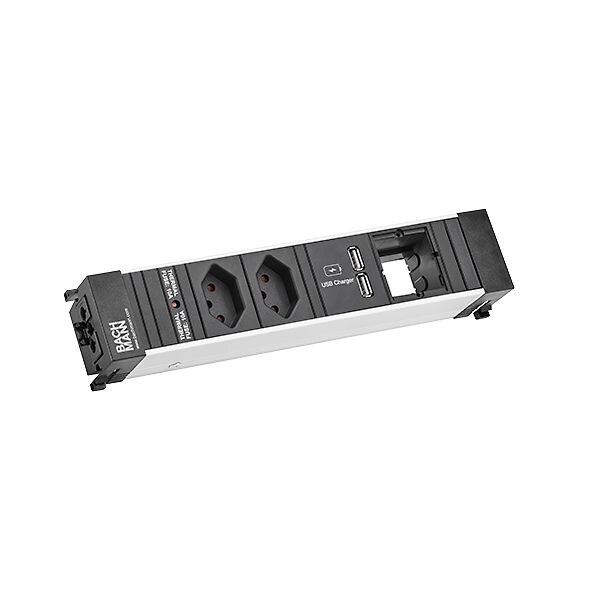 Bachmann Bachmann Steckdosenleiste 2-fach schwarz 1xUSB 909.0170 IP20