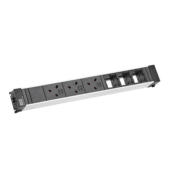 Bachmann Bachmann Steckdosenleiste 3-fach alu 45° 909.0027 IP20