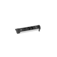 Bachmann Multi-Tischsteckdose Aufb 2USB 706.005 schwarz Aluminium
