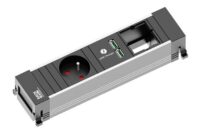 Bachmann Steckdosenleiste 1-fach alu 1xUSB 916.0042 0,1m 35° IP20 1,5qmm