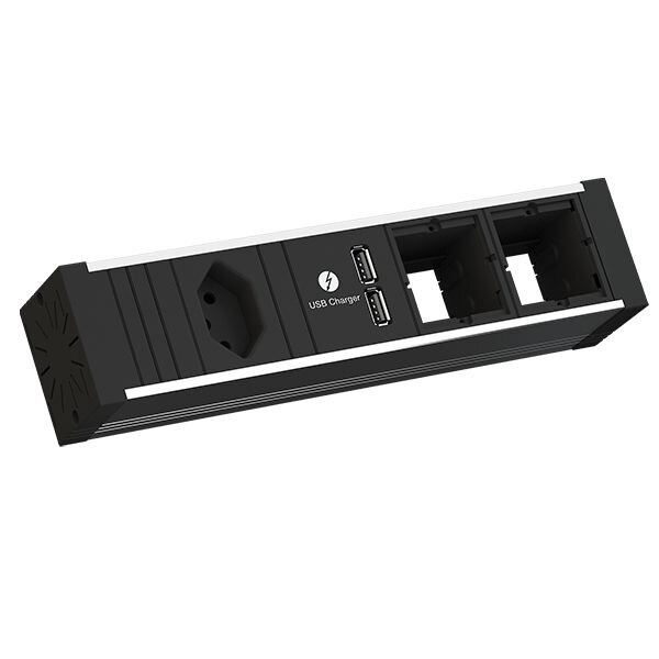 Bachmann Bachmann Steckdosenleiste 1-fach schwarz 1xUSB 936.013 0,2m 35° IP20