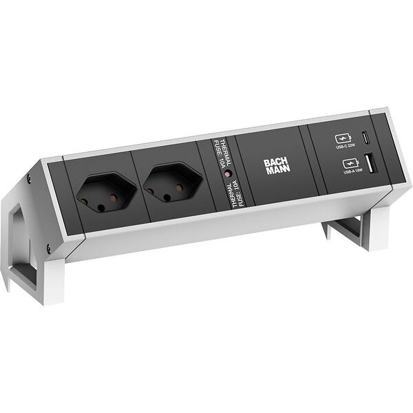 Bachmann Bachmann Steckdosenleiste alu 2xUSB 0,2m 902.907 IP20 1,5qmm