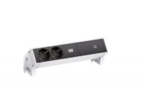 Bachmann Steckdosenleiste 2-fach alu 1xUSB 902.934 0,2m 35° IP20 1,5qmm