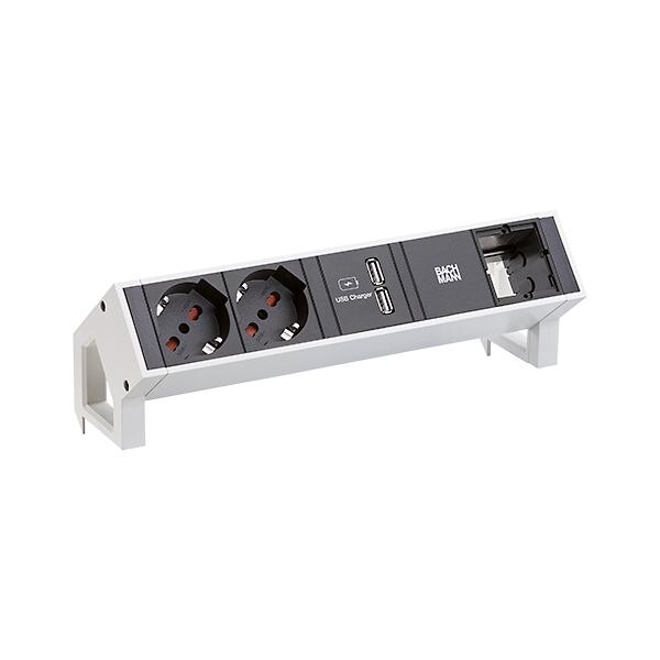 Bachmann Bachmann Steckdosenleiste 2-fach weiß 1xUSB 902.272 0,2m IP20 1,5qmm