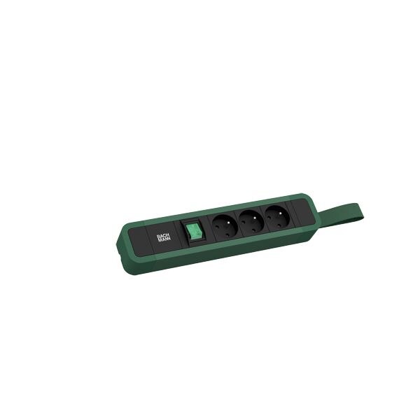 Bachmann Bachmann Steckdosenleiste gn mit Ein/Aus 350.241 2m 35° IP20 1,5qmm