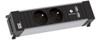 Bachmann Steckdosenleiste alu 2xUSB 2m 916.112 35° IP20 1,5qmm