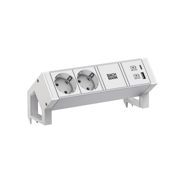 Bachmann Steckdosenleiste 2/f weiß 1xUSB 937.402 0,2m 35° IP20