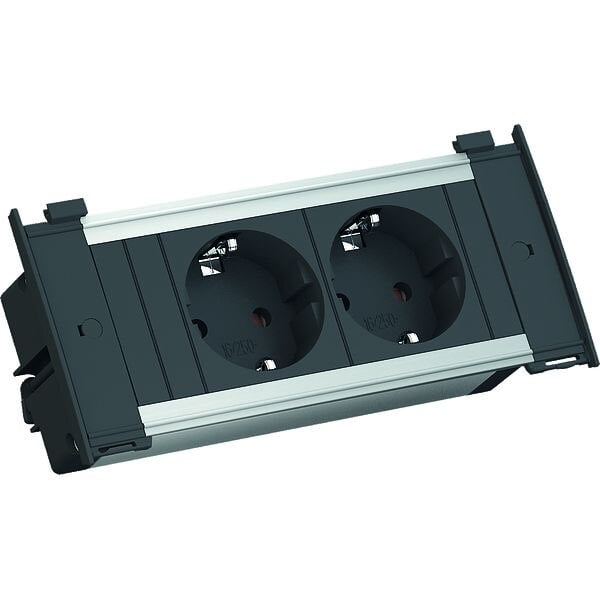 Bachmann Bachmann Steckdosenleiste 2-fach alu 2m 35° KAPSA 927.200 IP20 1,5qmm
