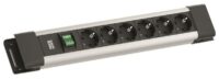 Bild vom Produkt: Bachmann Steckdosenleiste 6-fach schwarz/si 2m CONNECTUS BM005905 mit Ein/Aus 35° IP20