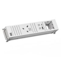 Bachmann Multi-Tischsteckdose EB 1USB weiß 916.708 Aluminium