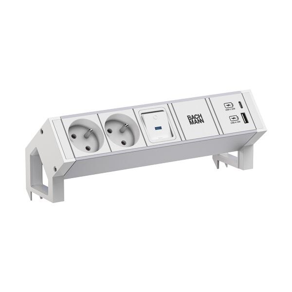 Bachmann Steckdosenleiste /2-fach weiß 1xUSB 937.410 mit Ein/Aus 0,2m 35° IP20