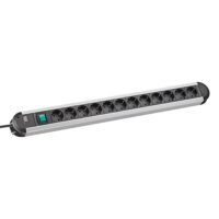Bachmann Steckdosenleiste 12-fach schwarz 2m 35° PRIMO 330.073 mit Ein/Aus IP20 1,5qmm