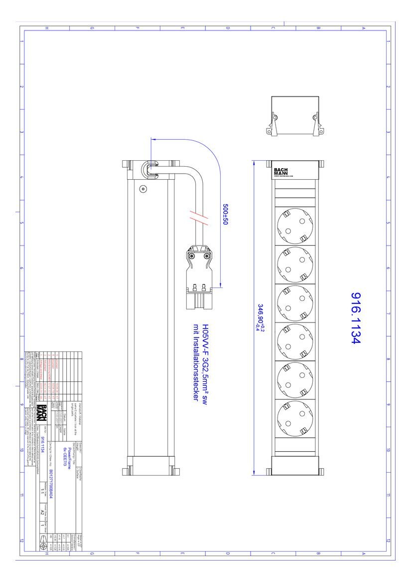 Bachmann Bachmann Multi-Tischsteckdose EB 6Steckd 916.1134 alu Aluminium