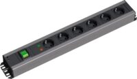 Bachmann Steckdosenleiste 6-fach schwarz 2m 90° 300.011 mit Ein/Aus IP20 ÜSS