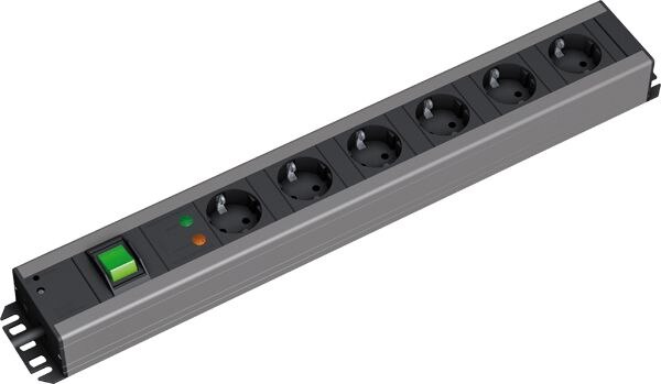 Bachmann Bachmann Steckdosenleiste 6-fach schwarz 2m 90° 300.011 mit Ein/Aus IP20 ÜSS