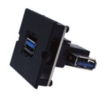 Bachmann Einsatz USB 1-fach schwarz Schraubbefestigung 917.122 ohne Beschriftungsfeld