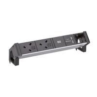 Bachmann Steckdosenleiste 2-fach alu 2xUSB 937.004 0,2m 35° IP20 1,5qmm