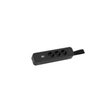 Bachmann Steckdosenleiste 3-fach schwarz 2m 35° 350.016 IP20 1,5qmm