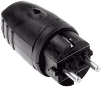Bachmann Schutzkontaktstecker 16A 250V 913.171 Gummi IP44 schwarz ger
