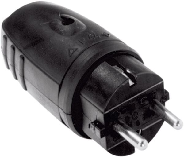 Bachmann Bachmann Schutzkontaktstecker 16A 250V 913.171 Gummi IP44 schwarz ger