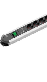 Bachmann Steckdosenleiste 8-fach schwarz 2xUSB 2m PRIMO 331.154 mit Ein/Aus 35° IP20 1,5qmm