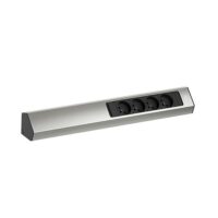 Bachmann Multi-Tischsteckdose Aufb Edelstahl 932.005 Aluminium