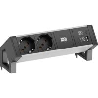 Bachmann Steckdosenleiste 2-fach schwarz/si 2xUSB 937.325 0,2m 35° IP20 1,5qmm