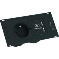 Bachmann Steckdosenleiste 1-fach schwarz 1xUSB 2m 929.042 90° IP20 1,5qmm