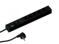 Bachmann Steckdosenleiste 5-fach schwarz 2m 35° 420.0022 mit Ein/Aus IP20 ÜSS 1,5qmm