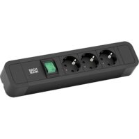 Bachmann Steckdosenleiste 3-fach schwarz 2m 35° 350.006 IP20 1,5qmm