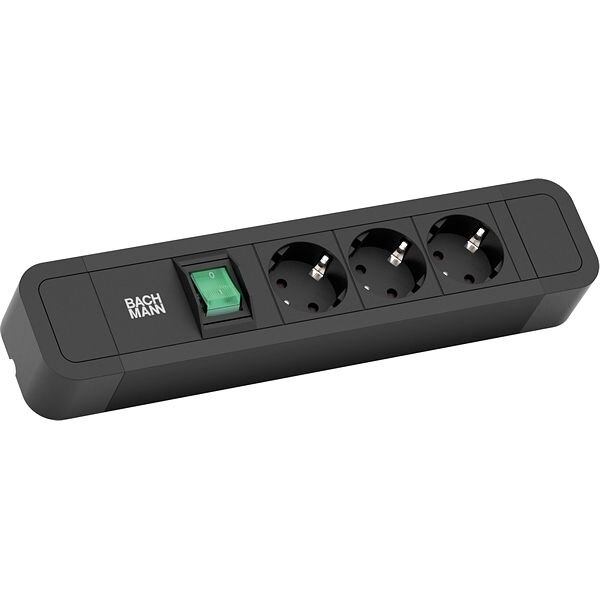 Bachmann Bachmann Steckdosenleiste 3-fach schwarz 2m 35° 350.006 IP20 1,5qmm