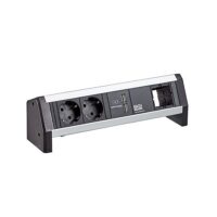 Bachmann Steckdosenleiste 2-fach alu 1m 35° 902.0243 IP20 1,5qmm