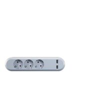 Bachmann Multi-Tischsteckdose Aufb 2USB 381.801 3Steckd weiß Kunststoff