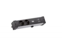 Bachmann Steckdosenleiste 2-fach alu 2xUSB 941.301 2m 35° IP20 1,5qmm