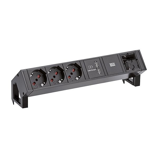 Bachmann Bachmann Steckdosenleiste schwarz 0,2m 35° 902.727 IP20 1,5qmm