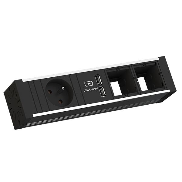 Bachmann Bachmann Steckdosenleiste 1-fach schwarz 1xUSB 936.004 0,2m 35° IP20