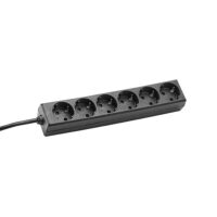 Bachmann Steckdosenleiste 6-fach schwarz 1,5m 35° 381.141S IP20 1,5qmm