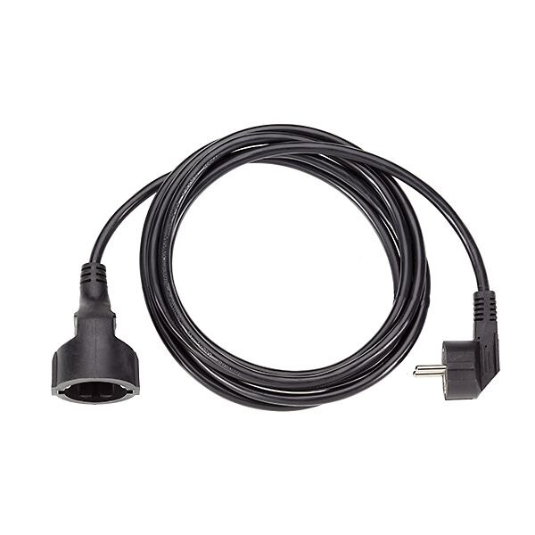 Bachmann Netzanschlussleitung 2m 16A schwarz 341.184 3x1,5qmm IP20 Schutzkontakt-Kuppl PVC