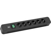 Bachmann Steckdosenleiste 6-fach schwarz 2m 35° 350.001 IP20 1,5qmm