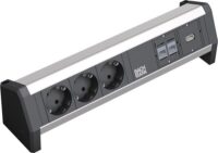 Bachmann Steckdosenleiste 3/2-fach schwarz 1xUSB DESK 339.1006 35° IP20