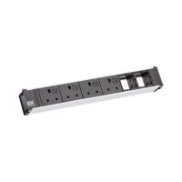 Bachmann Multi-Tischsteckdose EB 4Steckd 912.0221 schwarz Aluminium