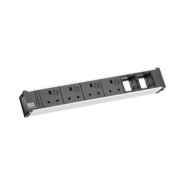 Bachmann Bachmann Multi-Tischsteckdose EB 4Steckd 912.0221 schwarz Aluminium
